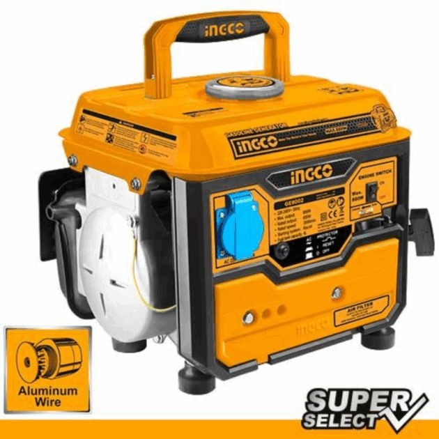 مولد كهربائي بالبنزين Groupe Electrogène Générateur Electrique A Essence 800W 0.8KVA 4L INGCO | GE8002
