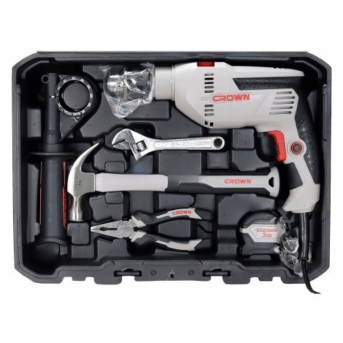 ⁦Caisse à Outils 98Pcs Avec Perceuse 13mm 600W CROWN | CK10-XA98⁩ - الصورة ⁦2⁩