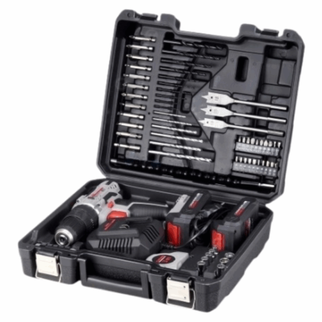 Kit 62PCS Visseuse a percussion sans fil 2 Batteries 20V MAX 2Ah avec valise CROWN | CT21102H-2-(62)EK