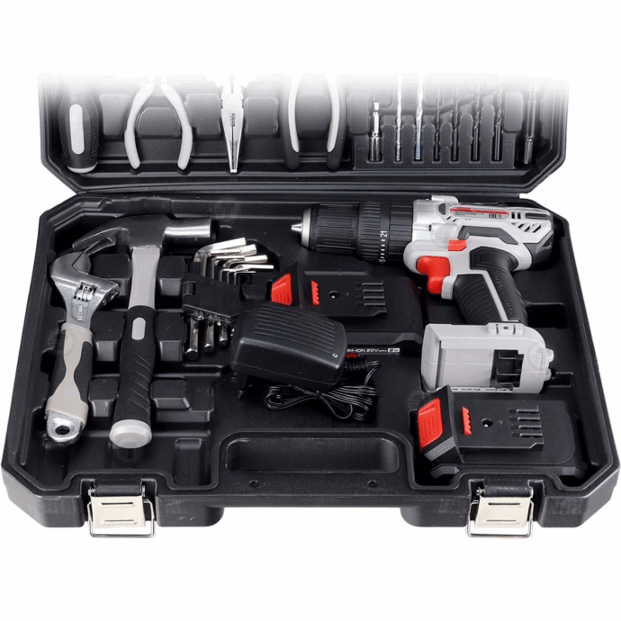 ⁦Kit 50PCS Visseuse a percussion sans fil 2 Batteries 20V MAX 2Ah avec valise CROWN | CT21102H-2-(50)EK⁩ - الصورة ⁦3⁩