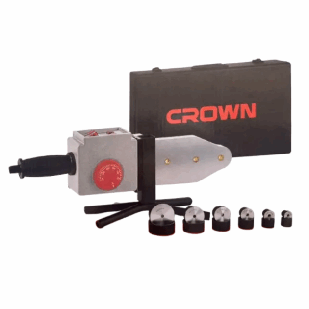 Soudeuse de tubes PPR 20-63mm 2000W 0-300°C avec coffret métallique et outillage a main CROWN | CT19029 MC