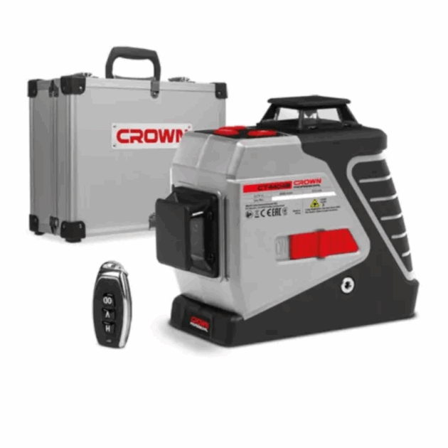 Niveau laser 3 plans 360° 3.7V avec Télécommande CROWN | CT44048-R-MC