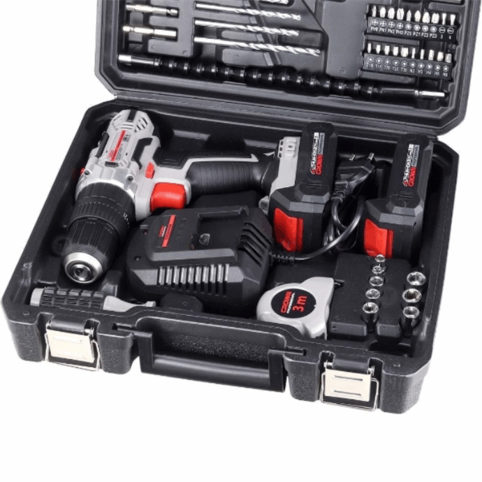 ⁦Kit 62PCS Visseuse a percussion sans fil 2 Batteries 20V MAX 2Ah avec valise CROWN | CT21102H-2-(62)EK⁩ - الصورة ⁦3⁩